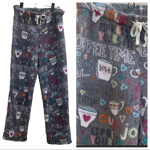 Fleece Cozy Coffee Time Lounge Pajama Pants Secret Treasures - Size S (4/6) - Picture 1 of 6